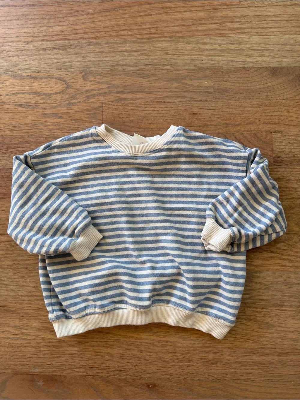 Zara Blue and Cream Striped Kids Sweatshirt